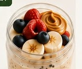 Pote de overnight oats com frutas